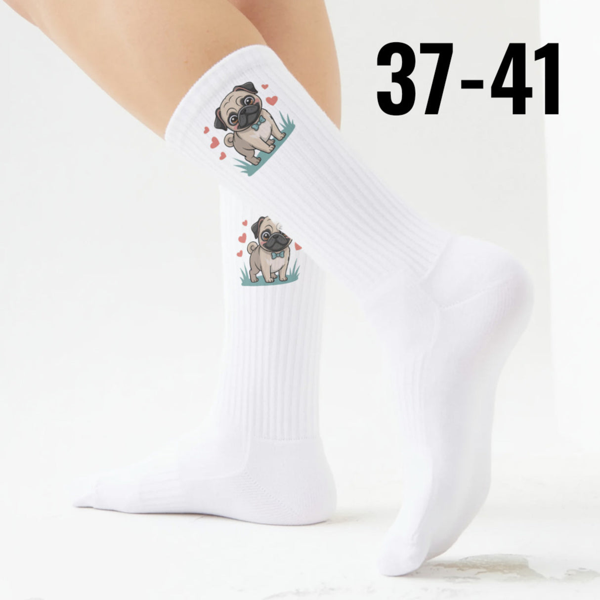 epicsocks Pug Paradise Fliege Socken in 37-41 im Paar