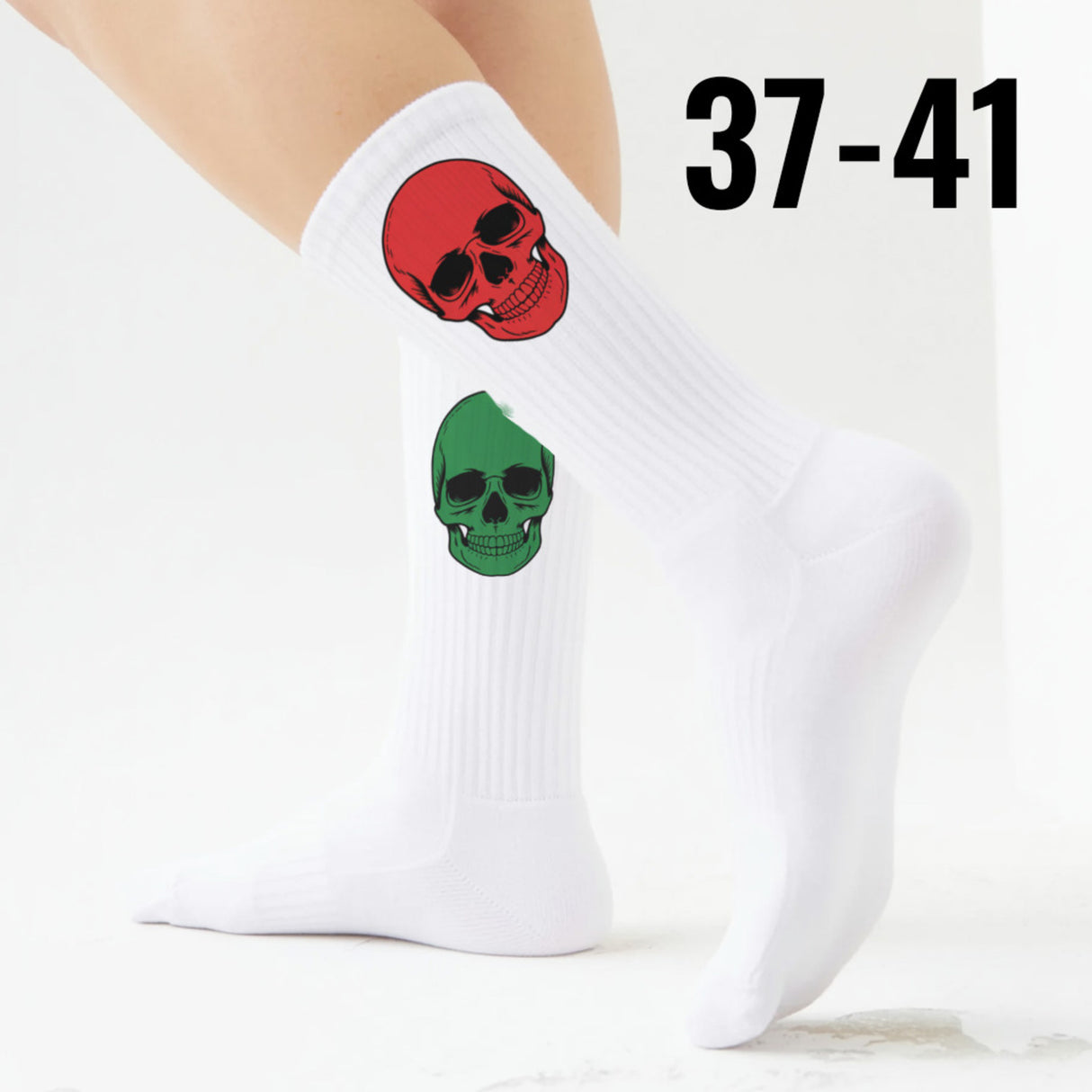epicsocks Colorful Skulls Komplementärschädel rot-grün Socken in 37-41 im Paar