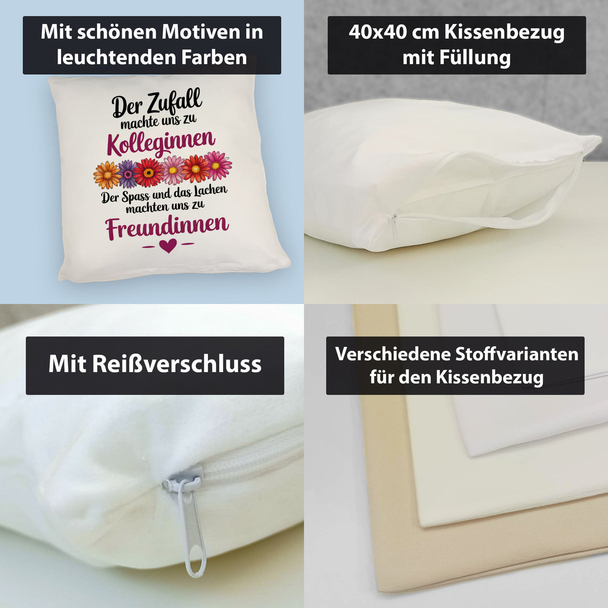 Beste Kollegin Kissen mit Spruch nicht nur Kolleginnen sondern Freundinnen