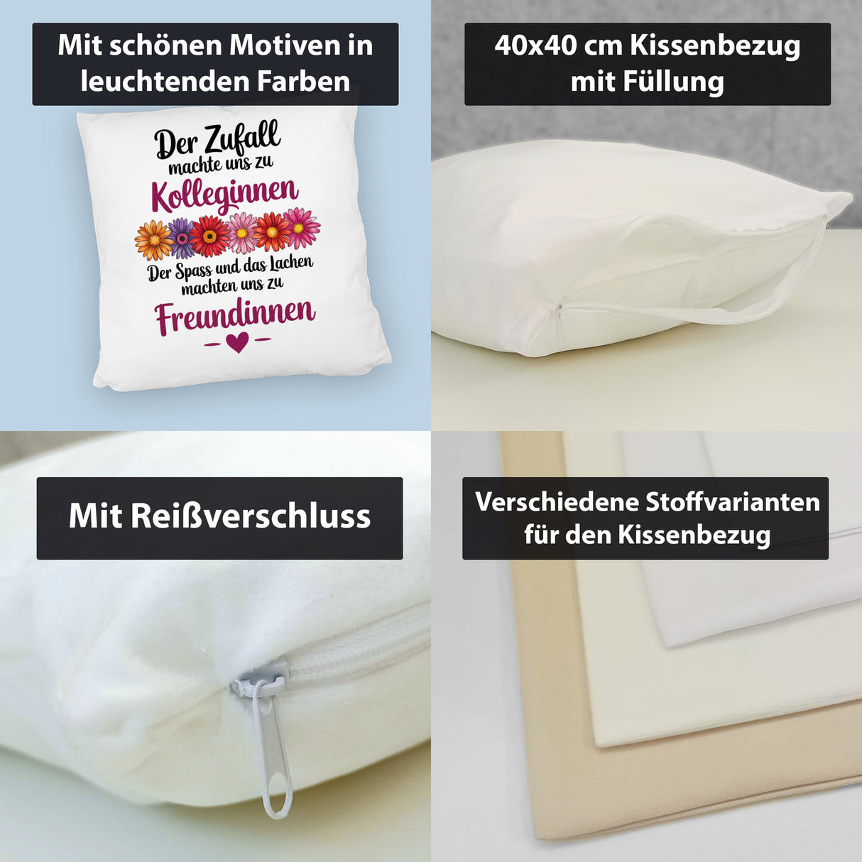 Beste Kollegin Kissen mit Spruch nicht nur Kolleginnen sondern Freundinnen