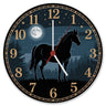 Pferdeträume Pferd Vollmond im Wald Wanduhr für Pferdefans