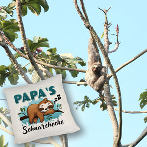 Faultier auf Ast Kissen Papa's Schnarchecke