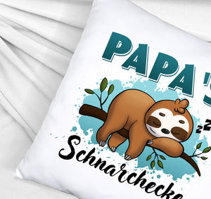 Faultier auf Ast Kissen Papa's Schnarchecke