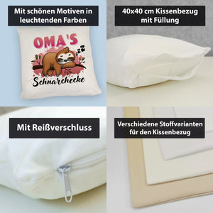 Faultier auf Ast Kissen Oma's Schnarchecke