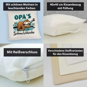 Faultier auf Ast Kissen Opa's Schnarchecke
