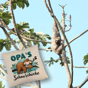Faultier auf Ast Kissen Opa's Schnarchecke