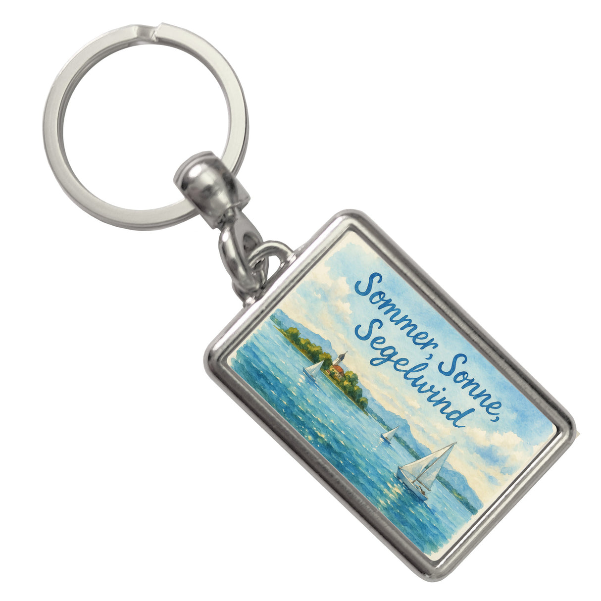 Chiemsee Sommer, Sonne, Segelwind Schlüsselanhänger Souvenir