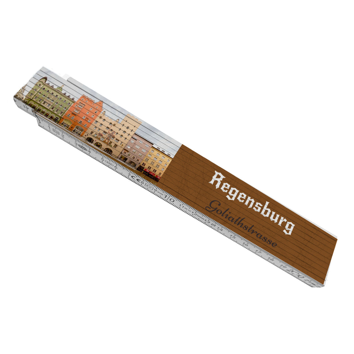 streetline Regensburg Goliathstrasse Meterstab aus Holz