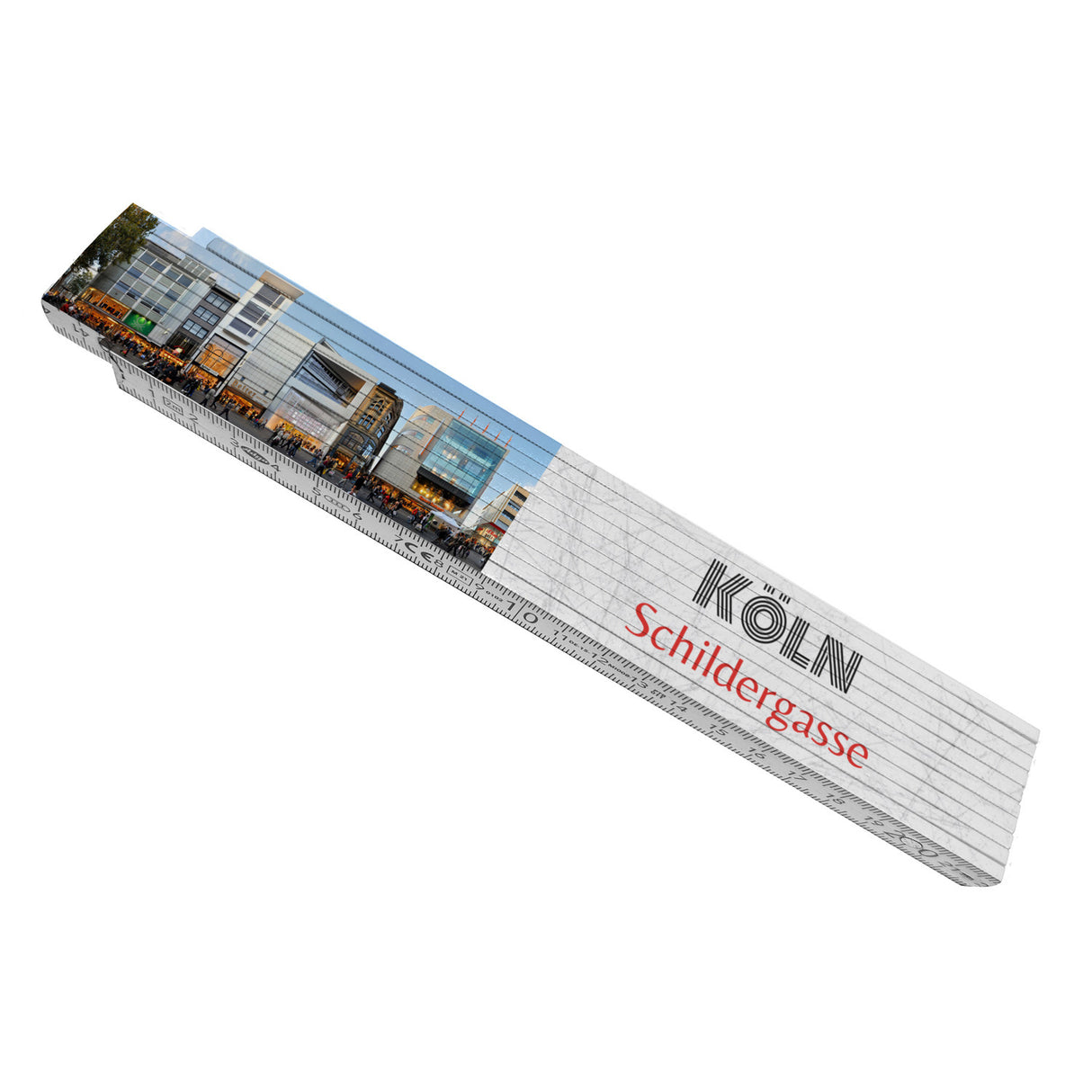 streetline Köln Schildergasse Meterstab aus Holz