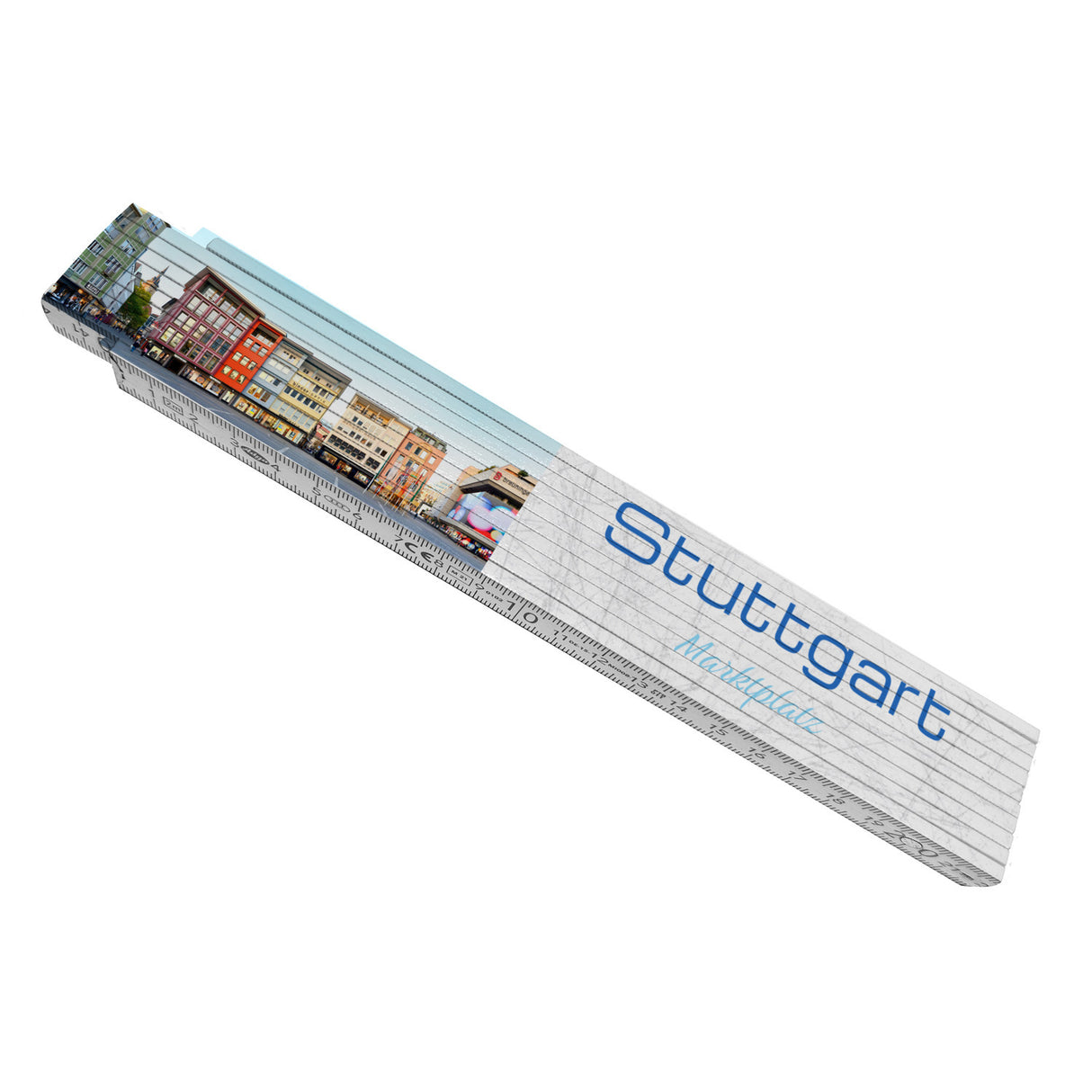streetline Stuttgart Marktplatz Meterstab aus Holz