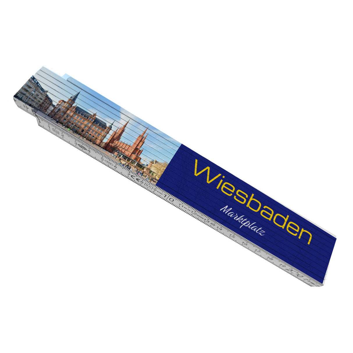 streetline Wiesbaden Marktplatz Meterstab aus Holz