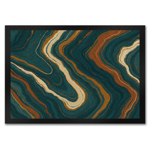 Teal Rost Wellen Fußmatte in 35x50 cm Kunstwerk für Büro
