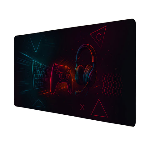 Cyberpunk Gaming Setup Schreibtischunterlage 69x31cm XXL Mauspad für Gamer