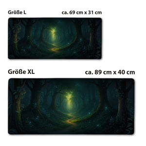 Mystischer Waldpfad Schreibtischunterlage 69x31cm XXL Mauspad für Naturfans