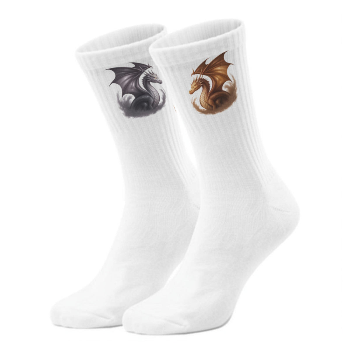 epicsocks Dragon Power gold-silber Drachen Socken in 37-41 im Paar