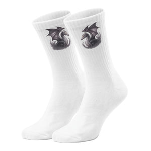 epicsocks Dragon Power Silberner Drache Socken in 37-41 im Paar