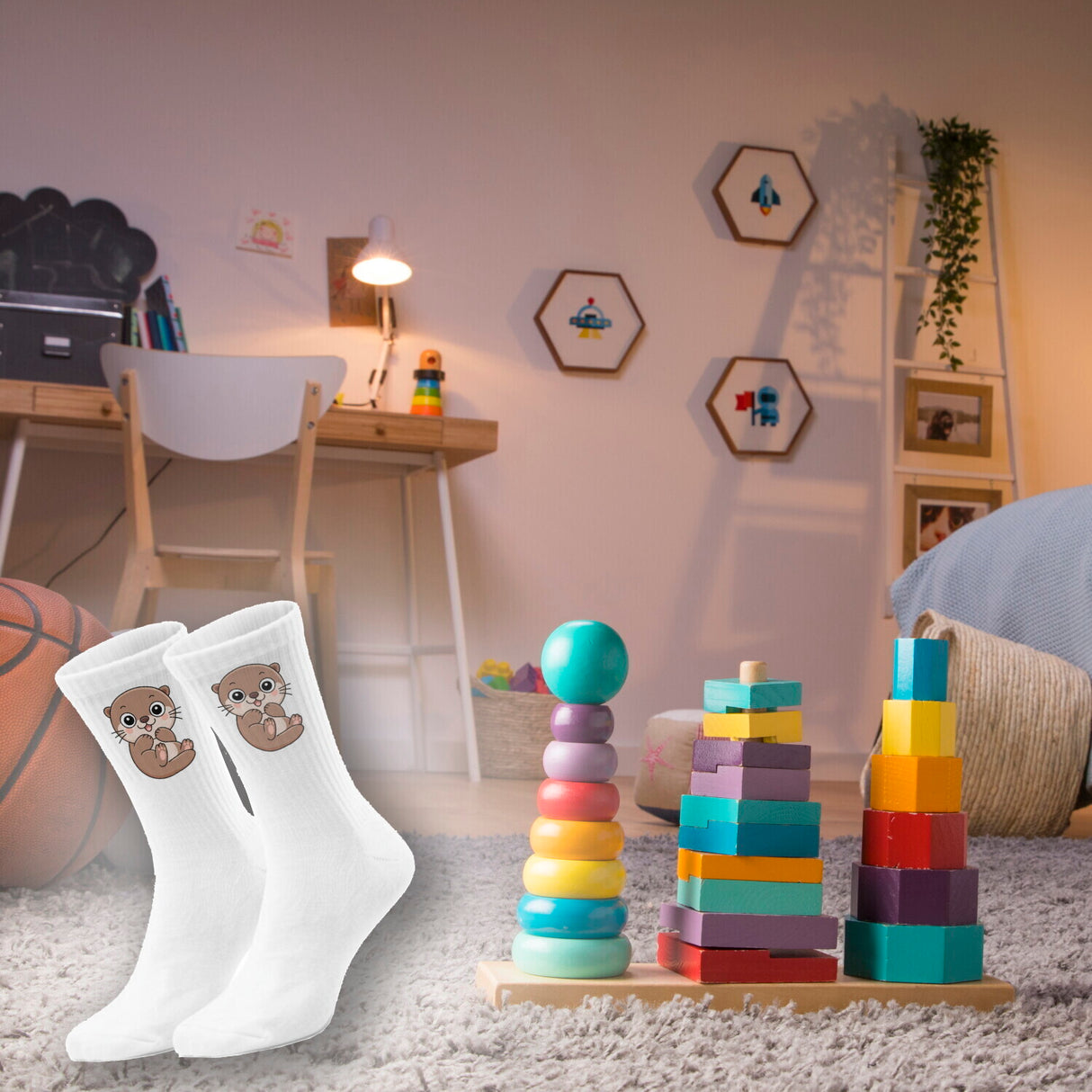 epicsocks Otterglück Sitzender Otter Socken in 37-41 im Paar