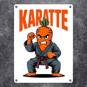 Karate Karotte - Karatte Metallschild in 15x20 cm