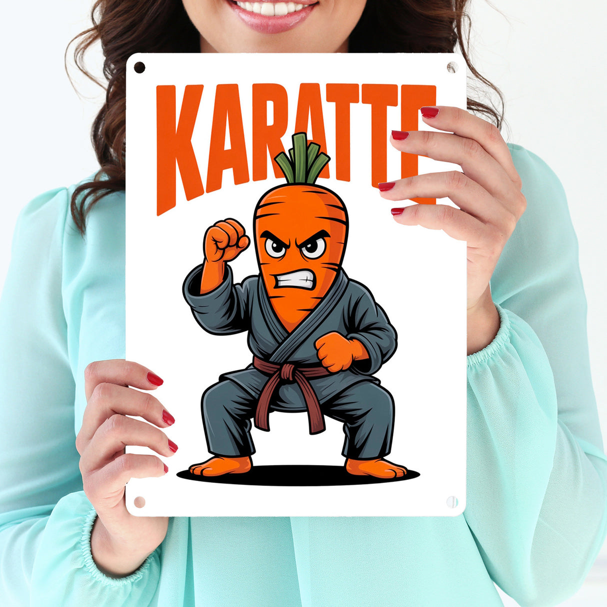 Karate Karotte - Karatte Metallschild in 15x20 cm