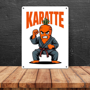 Karate Karotte - Karatte Metallschild in 15x20 cm