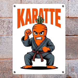Karate Karotte - Karatte Metallschild in 15x20 cm