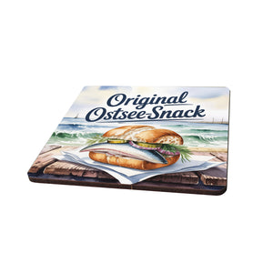 Ostsee Fischbrötchen 6er Set Untersetzer aus Holz - Original Ostsee-Snack