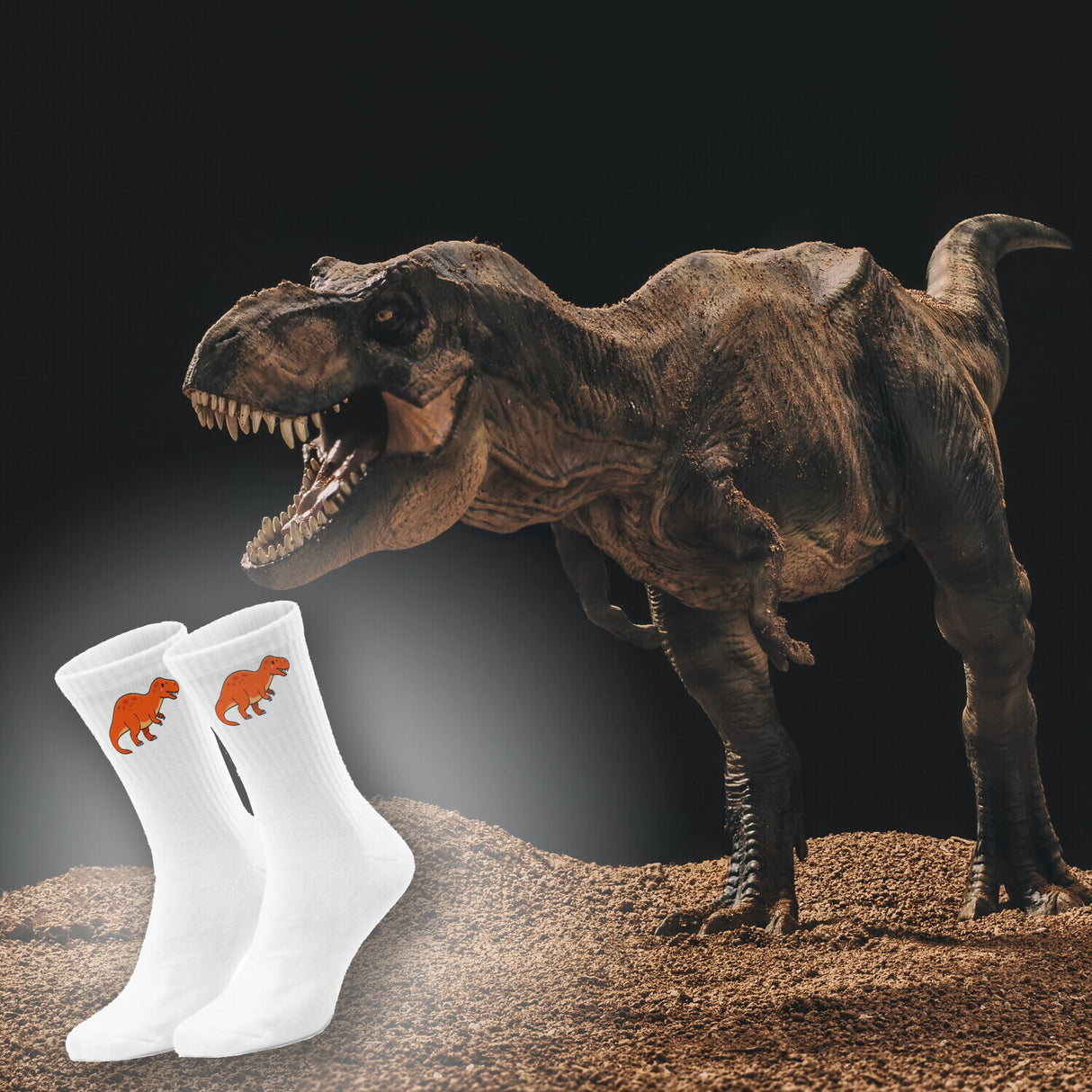 epicsocks Dino Delight Roter Dino Socken in 37-41 im Paar