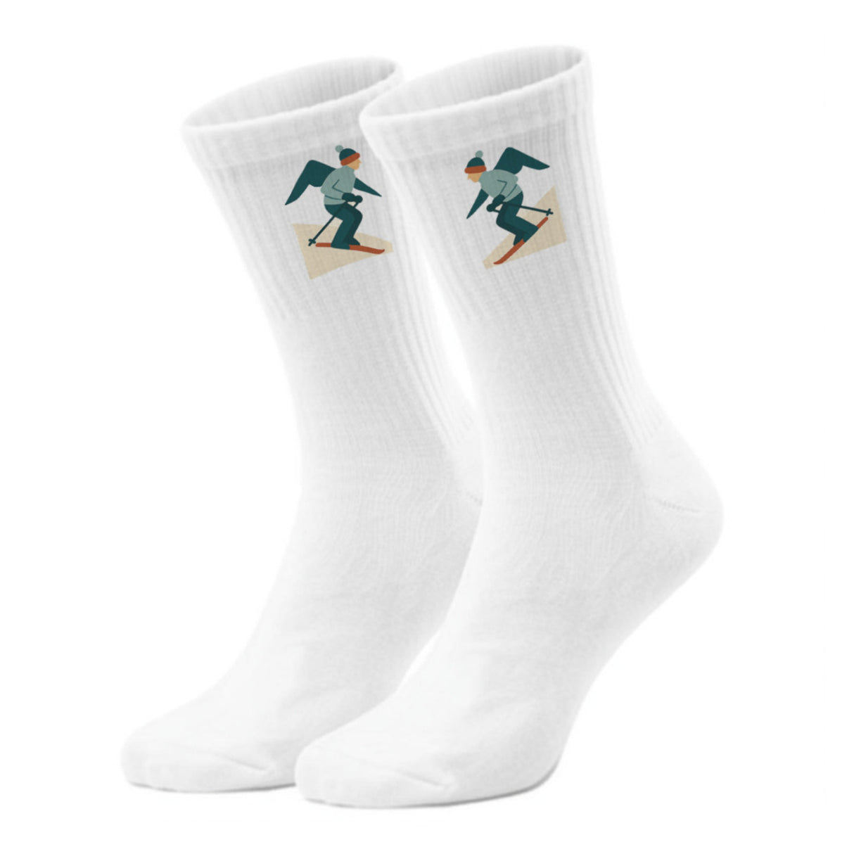 epicsocks Alpine Dreams Skifahrer Blau Socken in 37-41 im Paar
