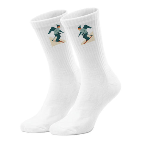 epicsocks Alpine Dreams Skifahrer Blau Socken in 37-41 im Paar
