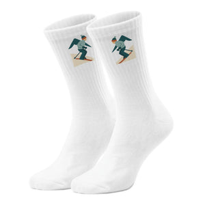 epicsocks Alpine Dreams Skifahrer Blau Socken in 37-41 im Paar