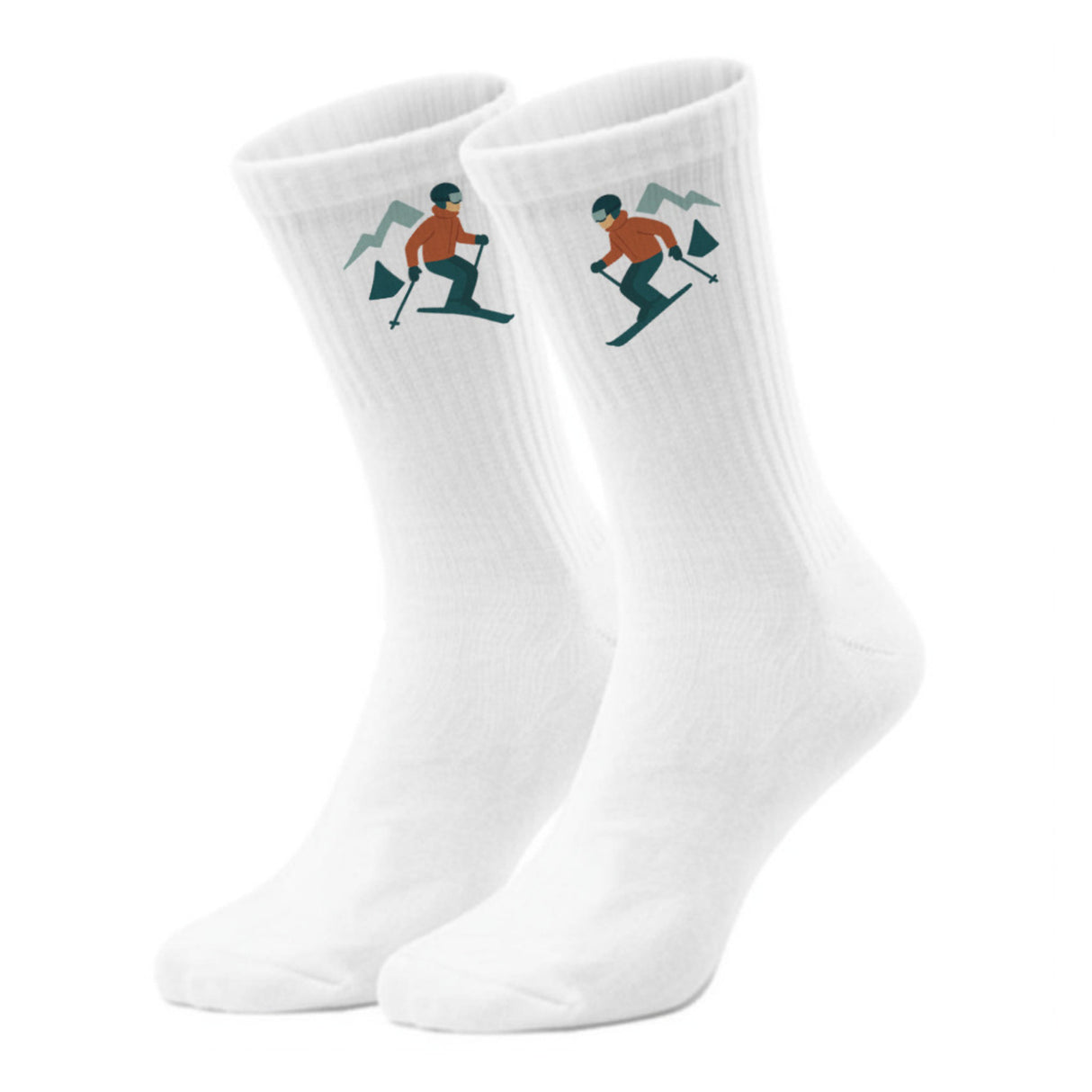 epicsocks Alpine Dreams Skifahrer Rot Socken in 37-41 im Paar