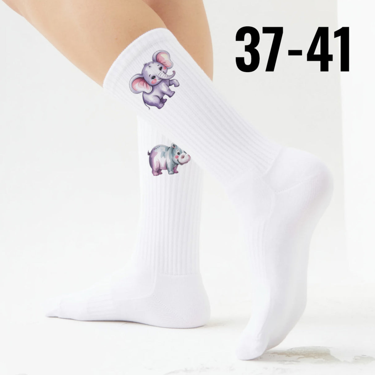 epicsocks Wilde Freunde Elefant und Nilpferd Socken in 37-41 im Paar