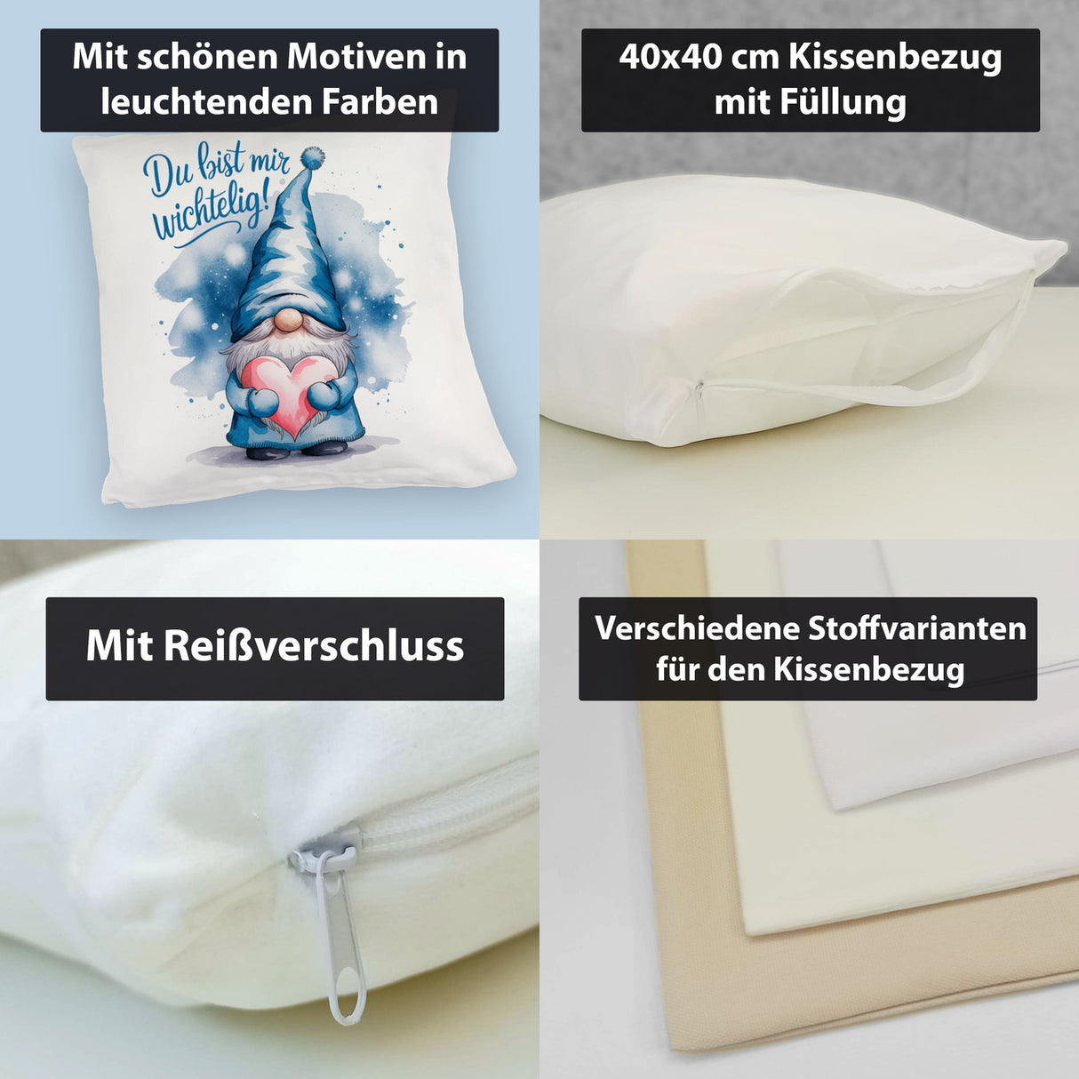 Du bist mir wichtelig! Wichtel Kissen