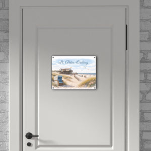 St. Peter-Ording Metallschild in 15x20 cm Strandkorb