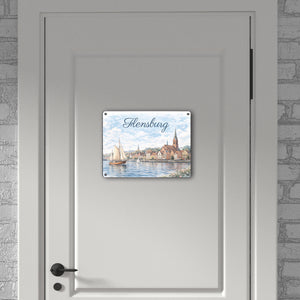 Hafenstadt Flensburg Metallschild in 15x20 cm für Küstenliebhaber
