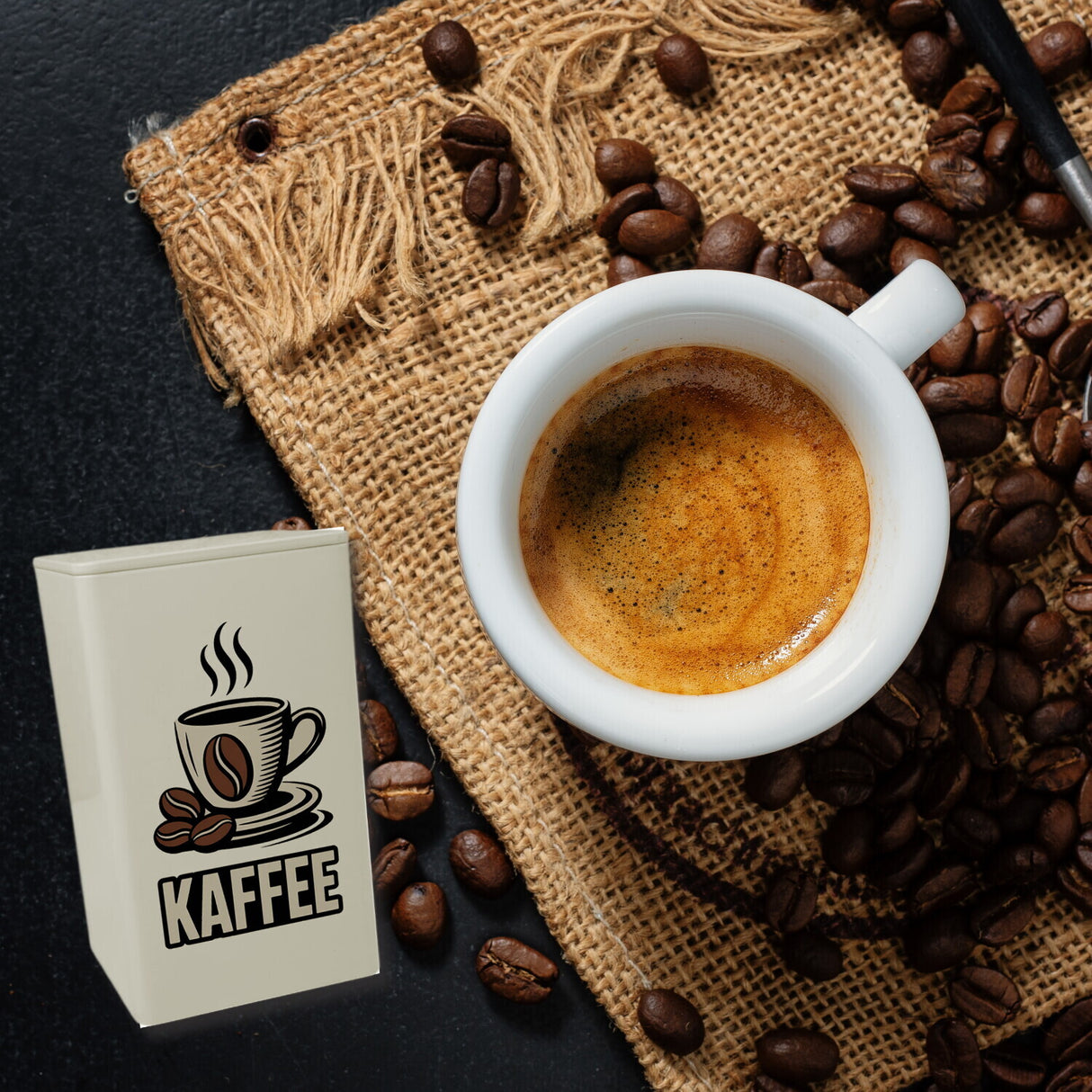 Retro Kaffee Design Dose 900ml für Kaffeeliebhaber