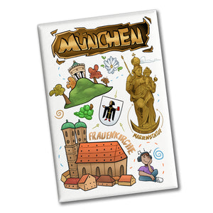 München Pop Art Souvenir Souvenir Magnet - Wahrzeichen