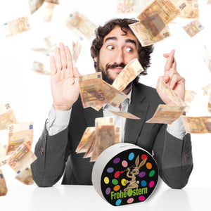 Osterhase Spardose mit Spruch: Frohe Ostern
