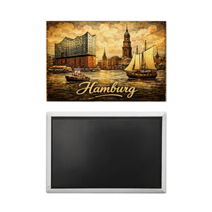 Hamburg Sonnenuntergang an der Elbe Souvenir Souvenir Magnet