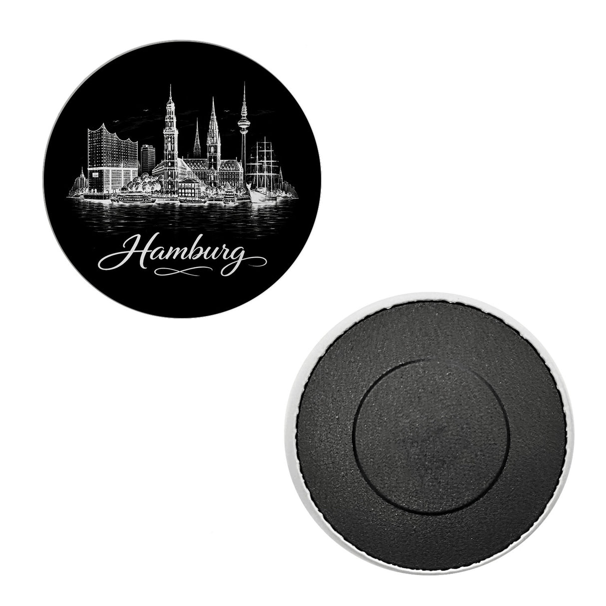 Hamburg Skyline Magnet mit Elbphilharmonie und Michel