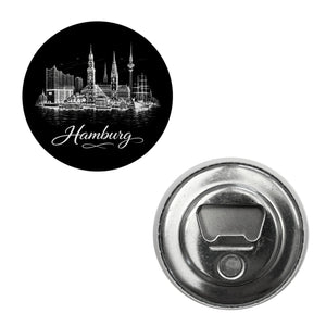 Hamburg Skyline Magnet mit Elbphilharmonie und Michel