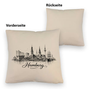 Skyline Hamburg Stadtsilhouette Kissen