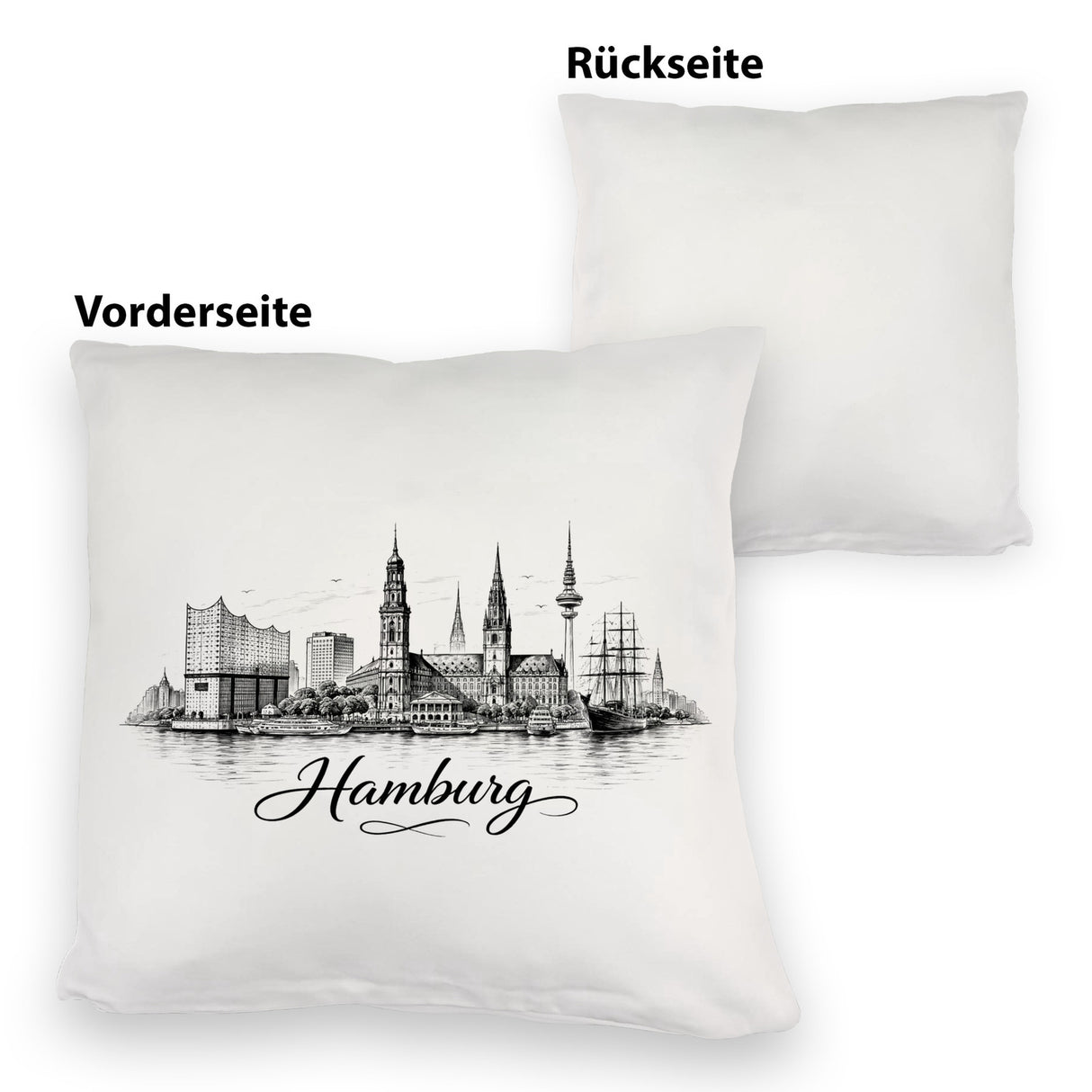 Skyline Hamburg Stadtsilhouette Kissen