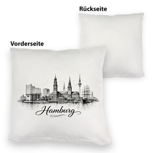 Skyline Hamburg Stadtsilhouette Kissen