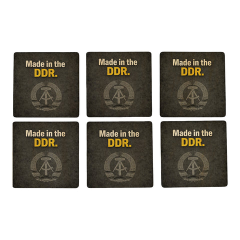 DDR-Stolz 6er Set Untersetzer aus Holz - Made in the DDR