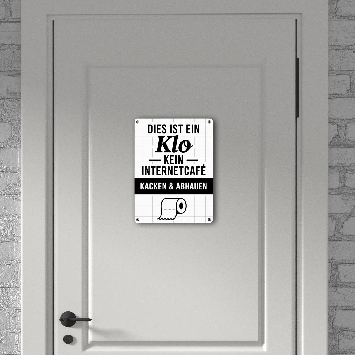 Klo, kein Internetcafe Metallschild in 15x20 cm