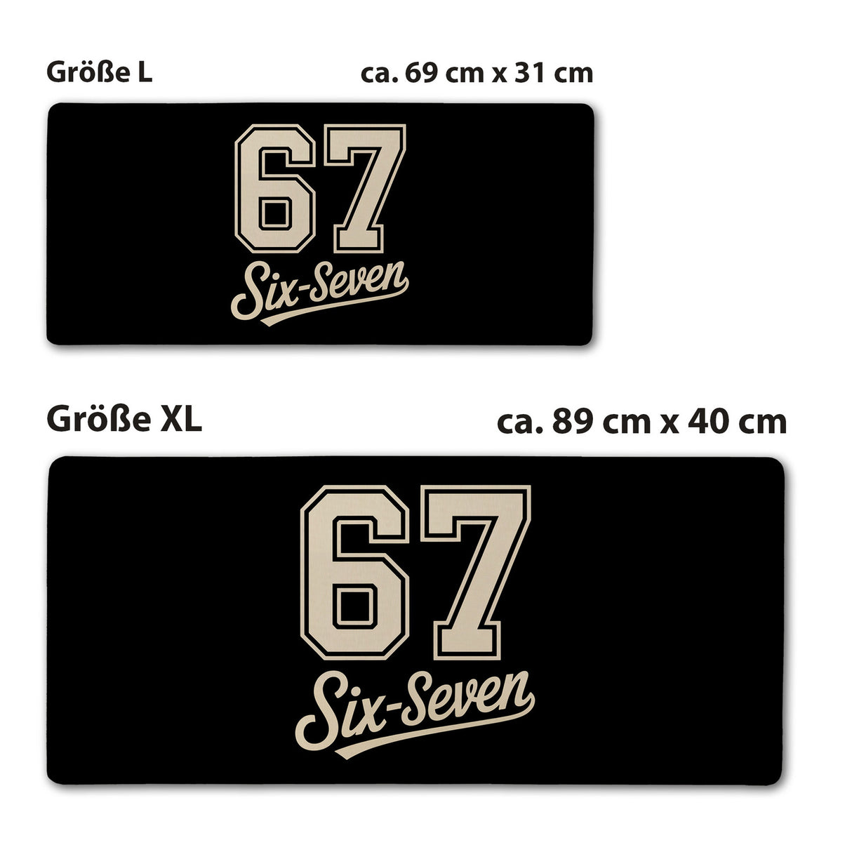67 six-seven Meme Schreibtischunterlage 69x31cm XXL Mauspad für Social Media und Internetfans