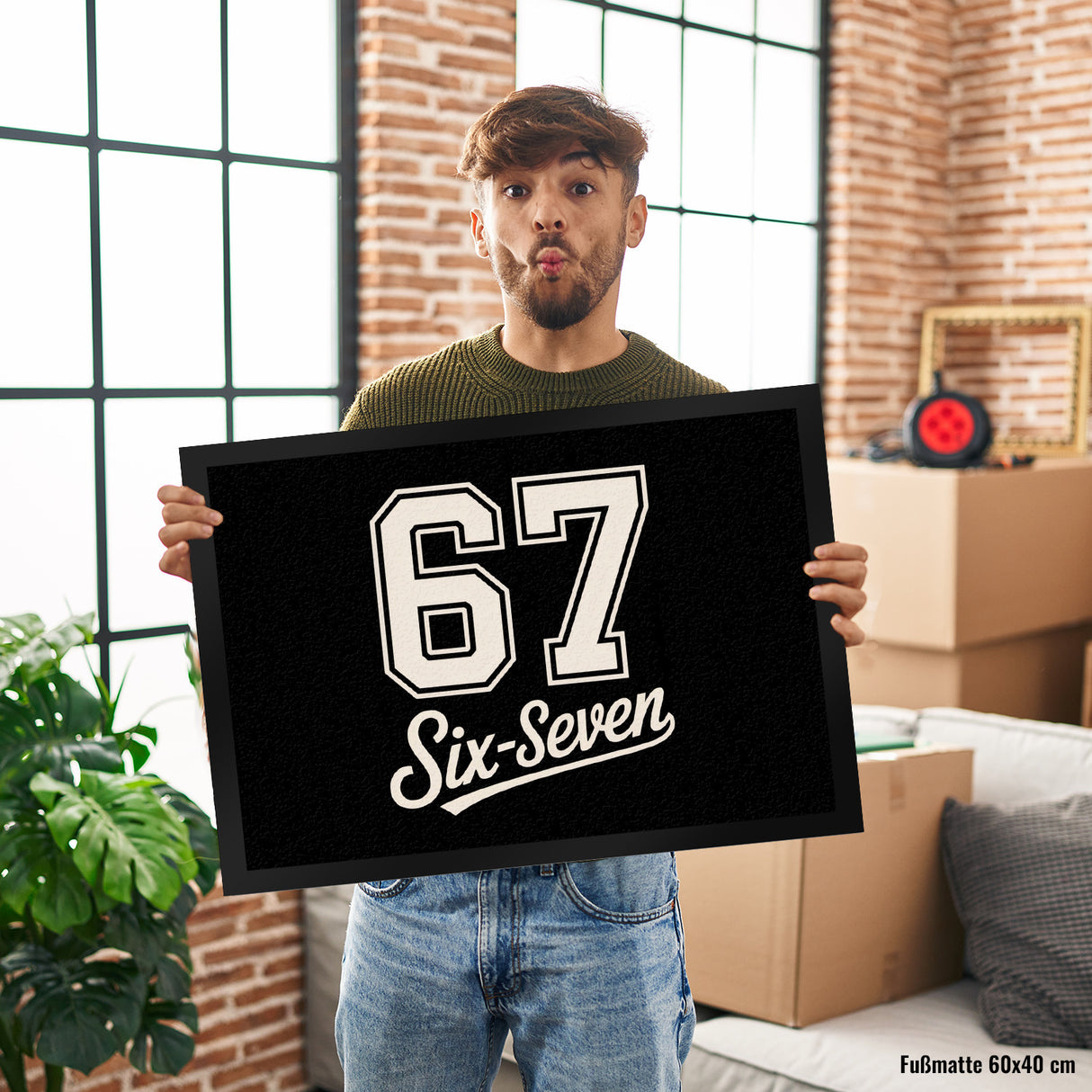 67 six-seven Meme Fußmatte in 35x50 cm für Social Media und Internetfans