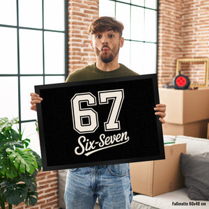 67 six-seven Meme Fußmatte in 35x50 cm für Social Media und Internetfans