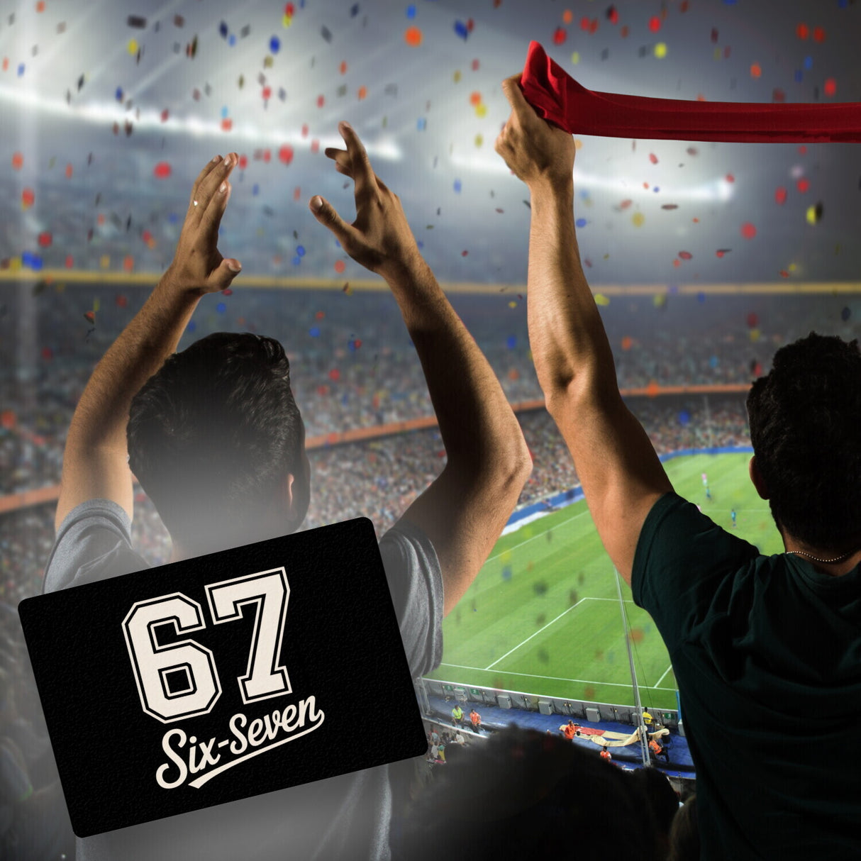 67 six-seven Meme Fußmatte in 35x50 cm ohne Rand für Social Media und Internetfans